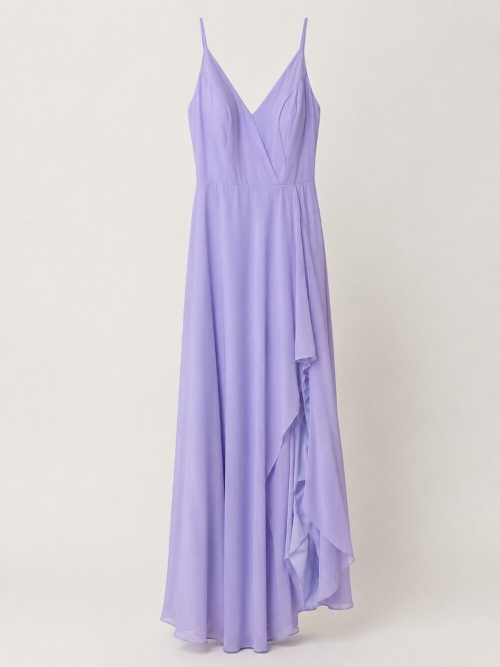 Azazie Sz 6 Lavender Chiffon Bridesmaid Maxi Dress Ruffle Gown - Picture 9 of 9
